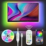 Meiyue Led TV Hintergrundbeleuchtung, 4M LED Streifen RGBIC LED Fernseher Beleuchtung für 40 bis 75...