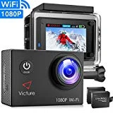 Victure Action Cam Wi-Fi Full HD 1080P Wasserdichte Sport Action Kamera 30M Unterwasserkamera mit 2...