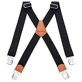 HBselect Hosenträger Herren mit 4 starken Clips 4 cm breit X-formoig elastisch einstellbar Länge...