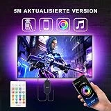 LED TV Hintergrundbeleuchtung für TV 75 bis 85 zoll, LED Strip 5m, Sync zu Musik,Smart Led...