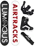 AIRTRACKS Snowboard Komplett Set / LUMINOUS Wide+ Snowboardbindung Savage + Snowboardboots + Sb Bag...