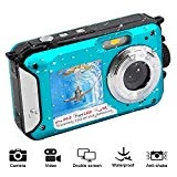 Unterwasserkamera Videokamera 1080P FHD 24 MP Wasserdichte digitalkamera Dual Screen Wasserdichte...