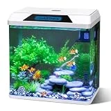 Nobleza - 30L Mini Aquarium Komplettset, Nano Aquarium Stabiles Einsteigerbecken mit LED-Beleuchtung...