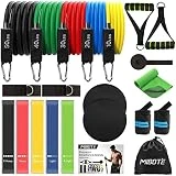 MIBOTE 22 Pack Widerstandsbänder Set Fitnessbänder, 5 stapelbare Übungsbänder, 5...