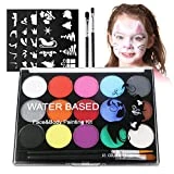 URAQT Kinderschminke Set, 15 Farben Schminkfarben Schminkpalette, Waschbar Face Paint Bodypaint...