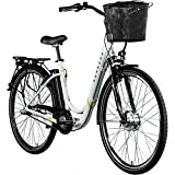 ZÜNDAPP E Damenrad 700c E-Bike Pedelec Z510 Citybike Elektrofahrrad 28' Fahrrad (weiß/grün, 48...