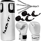Movit® Boxsack-Set 25 kg, gefüllt, inkl. Boxsack (Höhe 80cm x Durchmesser 30cm), 12 oz...