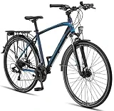 Licorne Bike Premium Touring Trekking Bike in 28 Zoll Aluminium Scheibenbremse Fahrrad für Jungen,...