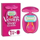Gillette Venus Extra Smooth Snap Rasierer Damen, Damenrasierer + 1 Rasierklinge mit 5-fach Klinge,...