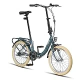 PACTO Nine - Hollandrad Komfortables Klappfahrrad 27cm Stahlrahmen Bike 20 Zoll Bicycle Shimano...