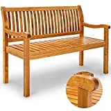 tillvex Gartenbank Holz wetterfest | Parkbank Massivholz | Sitzbank 320 kg belastbar | Holzbank für...