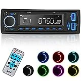 Autoradio Bluetooth 5.0,Avylet Autoradio mit Bluetooth Freisprecheinrichtung,7 Farben FM Autoradio 1...