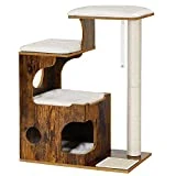 FEANDREA Kratzbaum 86 cm, mittelgroßer Katzenkratzbaum mit 3 Liegeflächen und Höhle, Katzenbaum...