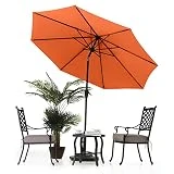 MASTERCANOPY 270 cm Patio Schirm Sonnenschirm Terrassenschirm Tischschirm mit 8 Fe-Al Rippen, Orange