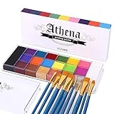 UCANBE Körperfarben Set 20 Farben mit 10 Pinseln - Sichere Kinderschminke - Gesichtsfarbe...