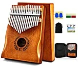 Kalimba Thumb Piano 17 Keys, Portable Mbira Finger Piano w/Protective Case, Fast to Learn Songbook,...