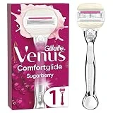 Gillette Venus Comfortglide Sugarberry Rasierer Damen, Damenrasierer + 1 Rasierklinge mit 5-fach...