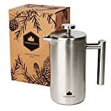 French-Press aus Edelstahl von Groenenberg | 0,6 Liter Kaffee-Bereiter doppelwandig | Kaffee-Presse...