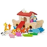Tobar Arche Noah aus Holz (19-teilig) Holzspielzeug 28 cm lang mit Bauernhof- / Zoo-Tieren