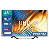 Hisense 43A67H 108cm (43 Zoll) Fernseher, 4K UHD, Smart TV, HDR, Dolby Vision, Triple Tuner...