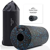 EVEREST FITNESS Faszienrolle 30 cm mittel-hart im Set mit gratis Übungsbuch in schwarz/blau -...