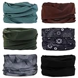 6 Stück Nahtlose Bandanas Multifunktionstuch Schal - Elastiche Multifunktion Stirnband Gaiter...