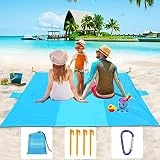 JAMIEWIN Stranddecke, wasserdicht, sanddicht – extra große Picknickdecke, 83' x 79' Strandmatte...