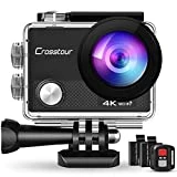 Crosstour CT9000 Action Cam Unterwasserkamera (4K 20MP WiFi Unterwasser 40M Wasserdicht Helmkamera...