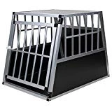 Hundetransportbox Alu Größe xxl von Jalano schwarz / silber - Gitterbox Aluminium Auto...