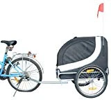 PawHut Hundeanhänger Fahrradanhänger Hunde Fahrrad Anhänger Weiß/Schwarz NEU