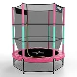 KINETIC SPORTS Kinder Trampolin 140 cm - Fun Jumper mit Gummiseil Federung, Sicherheitsnetz,...