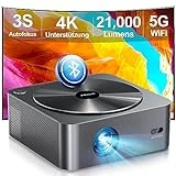 Ultimea Beamer Full HD 1080P Native mit Autofokus & 6D Autotrapezkorrektur, Beamer 4K Heimkino...