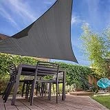 HAIKUS Sonnensegel 3x3x3m Dreieckig Premium HDPE Grau klein,Sonnenschutz Atmungsaktiv...