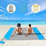 OUSPT Picknickdecke 210 x 200 cm, Stranddecke wasserdichte, Sandabweisende Campingdecke 4...