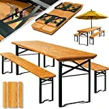 KESSER® Bierzeltgarnitur 3 teilig Gartenmöbel-Set | Klappbar 170 x 46 x 75cm | 2X Bierbänke 1x...