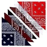 KEVOLLA BANDANA Herren Nickitücher Baumwolle Set Bandana Halstuch Herren Baumwolle 6 Pack Bandanas...